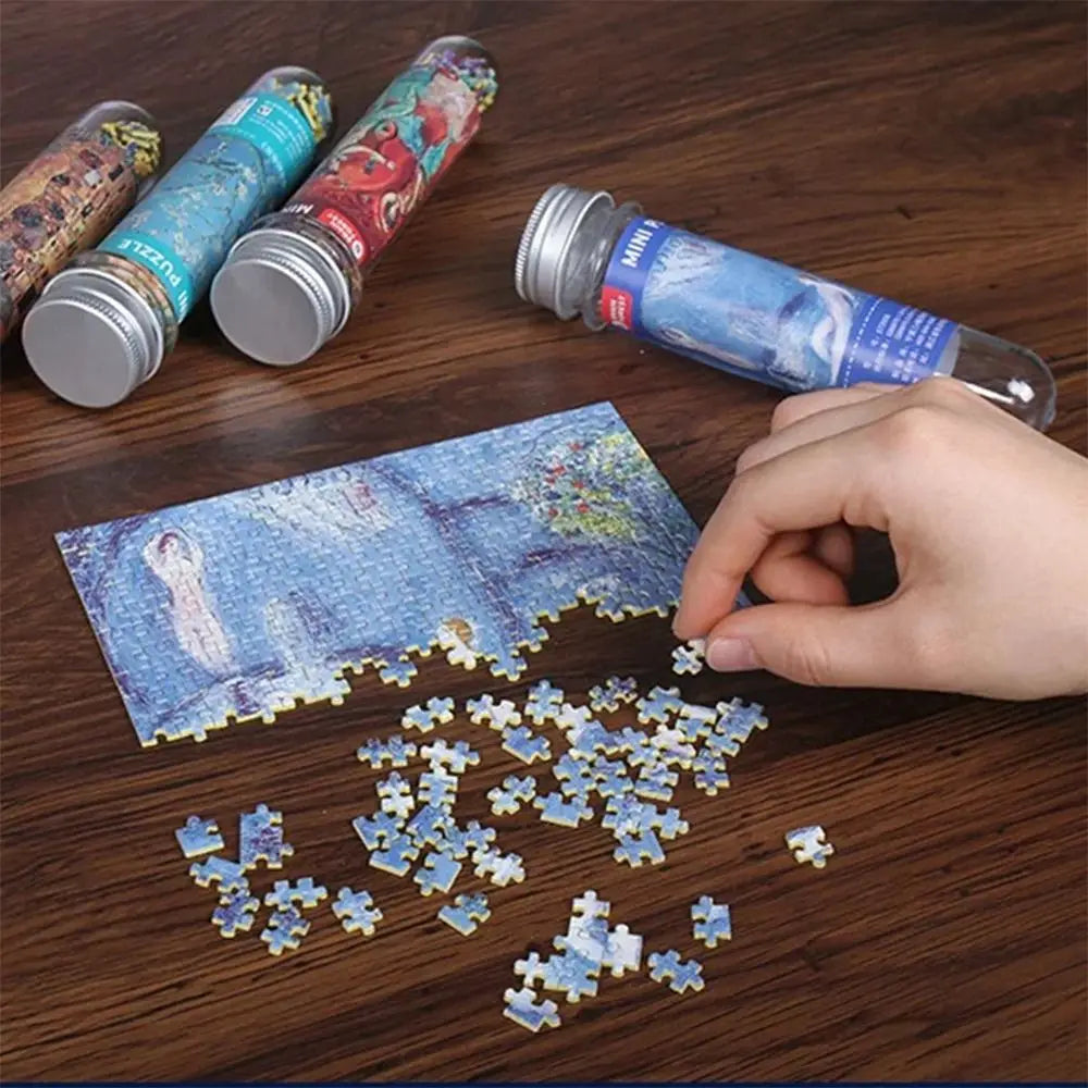 Rompecabezas de pintura al óleo para adultos y niños, Mini tubo de ensayo, regalos, juguetes educativos familiares, 150 piezas por juego
