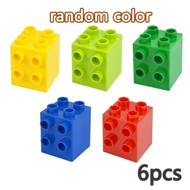 Placa base Duploes de gran tamaño, placas de montaje de ladrillos de 16x16 puntos, partículas grandes, figuras clásicas de animales, bloques de construcción, juguetes para niños