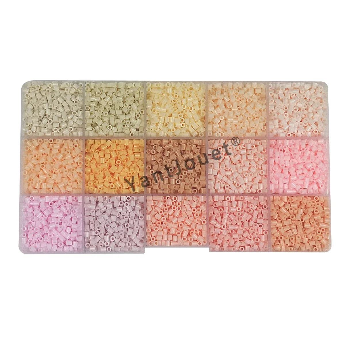 Yantjouet-Juego de Mini cuentas de 15 colores y 2,6mm, 650 Uds., rompecabezas de cuentas Hama, juguete para regalo para niños, cuentas de hierro DIY para chico, regalo