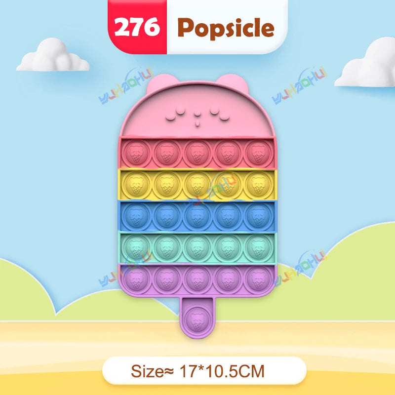Arco Iris Pop Push Bubblle Fidget juguetes antiestrés para niños adultos juguetes sensoriales de necesidades especiales juguetes interactivos para niños