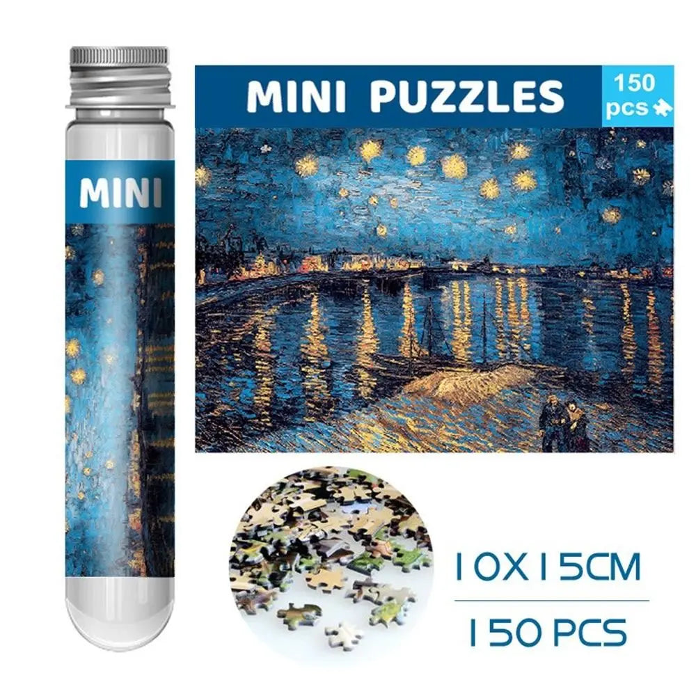 Rompecabezas de pintura al óleo para adultos y niños, Mini tubo de ensayo, regalos, juguetes educativos familiares, 150 piezas por juego