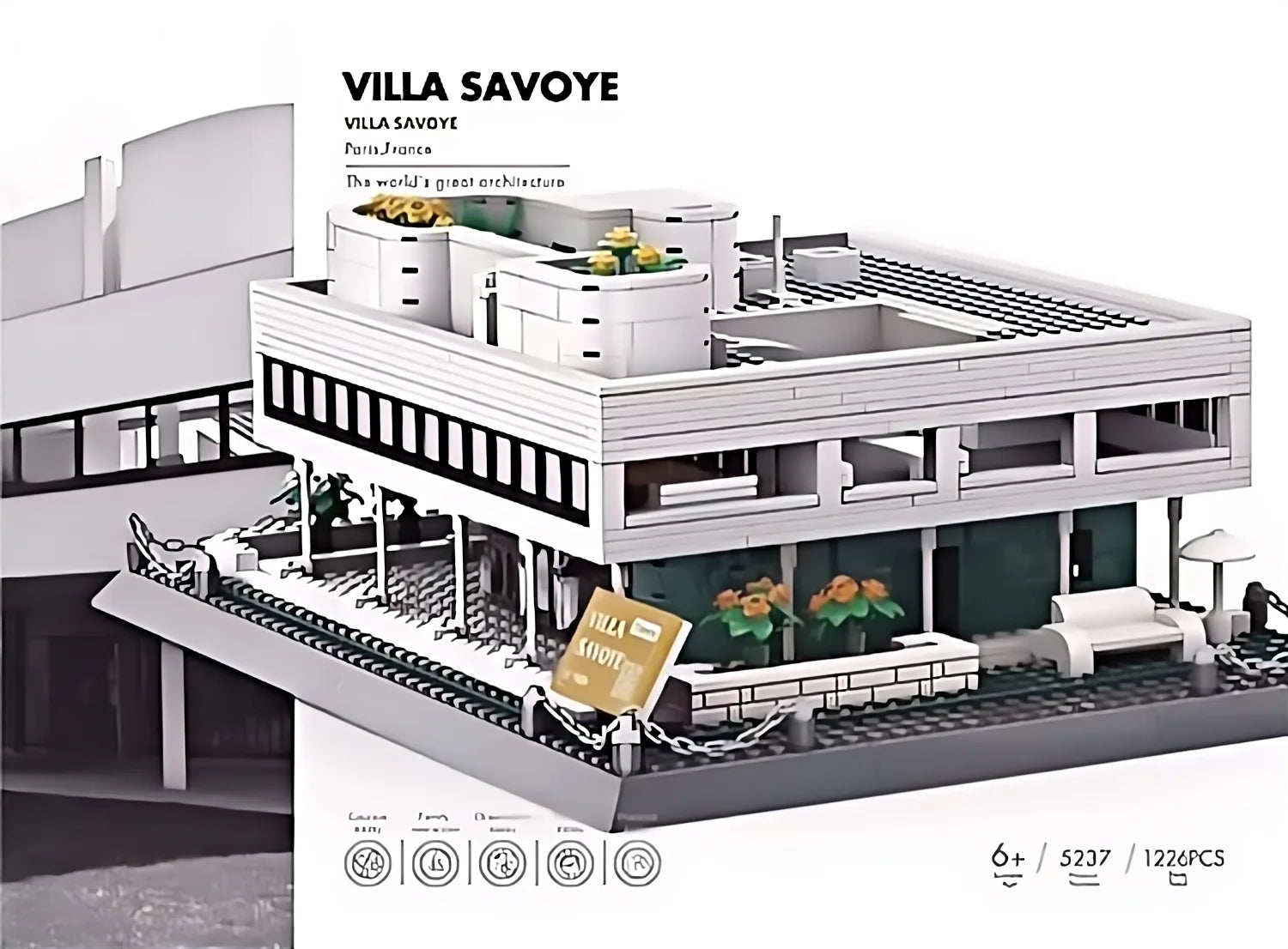 MOC arquitectura de fama mundial Edificio casa de ópera bloques de construcción Villa Savoye puente torre juguete niños cumpleaños regalo de Navidad