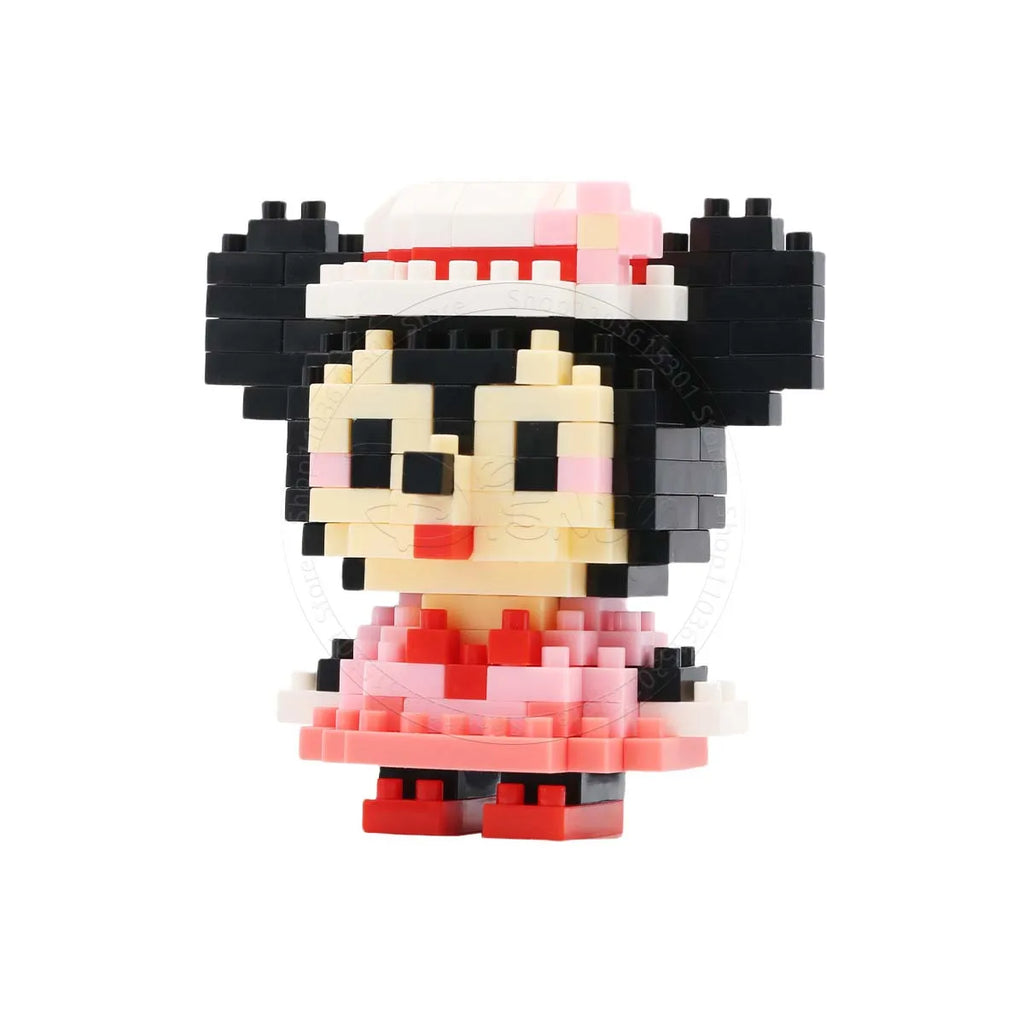 Stitch Disney princesa Elsa LinaBell bloques de construcción Mickey Mouse pato Mini figuras de acción bloques montar juguetes ladrillo niños regalos