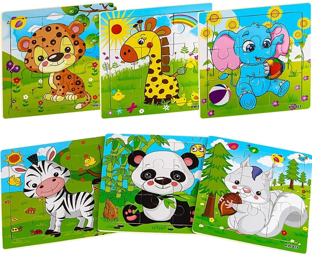Rompecabezas de madera para niños de 2, 3, 4 y 5 años, juguetes para niños, juego de juguetes educativos para preescolar, rompecabezas de animales para niños y niñas, 9/16