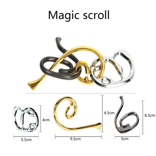 Rompecabezas de Metal IQ clásico para niños y adultos, rompecabezas mágico desconcertante, juego de rompecabezas con cordón, desbloqueo, juguete novedoso, 1 ud.