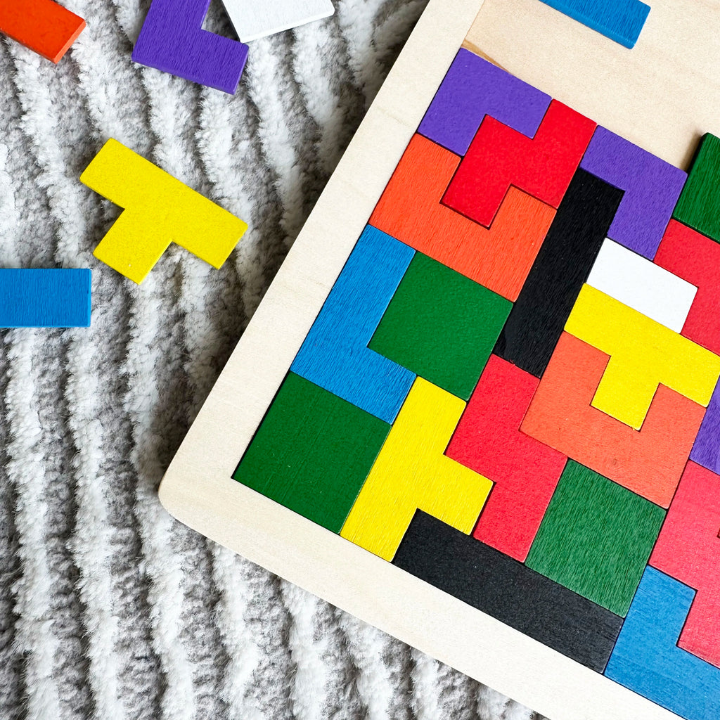 Rompecabezas de juguete, 1 Juego, rompecabezas de madera, juego divertido de educación temprana para bebés, regalo cuadrado lógico de pensamiento para niños