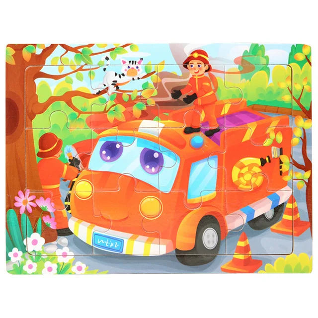 Rompecabezas 3D Montessori de 30 piezas económico, rompecabezas de madera con animales de dibujos animados, juego de mesa, juguetes educativos para niños, regalos