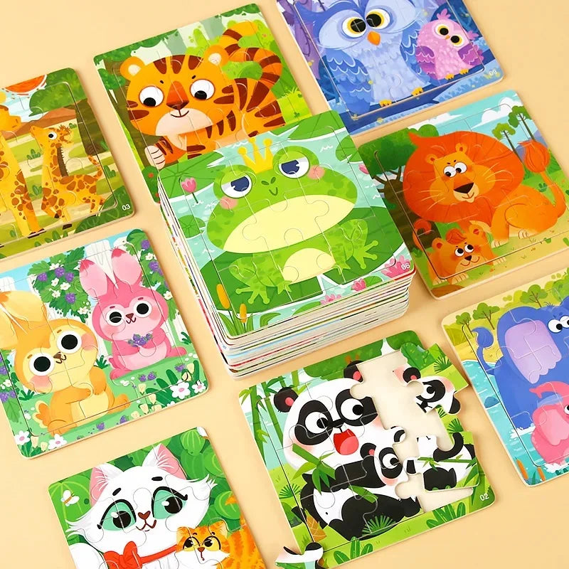Juego de rompecabezas de madera para niños de 2 a 3 años