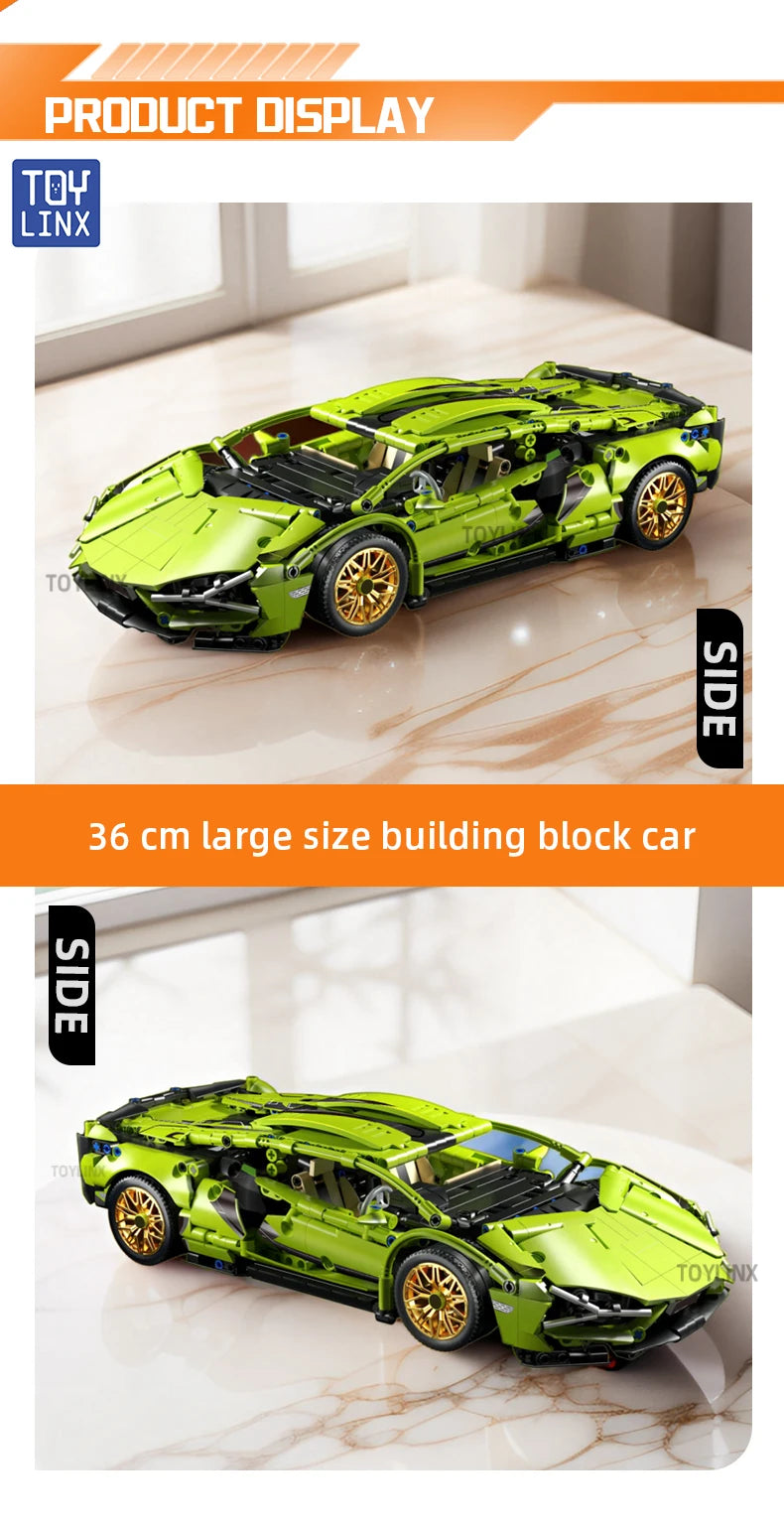ToylinX bloques de construcción técnicos carreras deporte coche vehículo de velocidad modelo ciudad mecánica Super ladrillos rompecabezas juguetes regalo para adultos