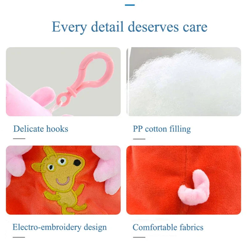 19cm Original Peppa Pig juguetes de peluche George Eddie Bear Mr dinosaurio figura de Anime juguetes de peluche niños juguete de regalo de Navidad