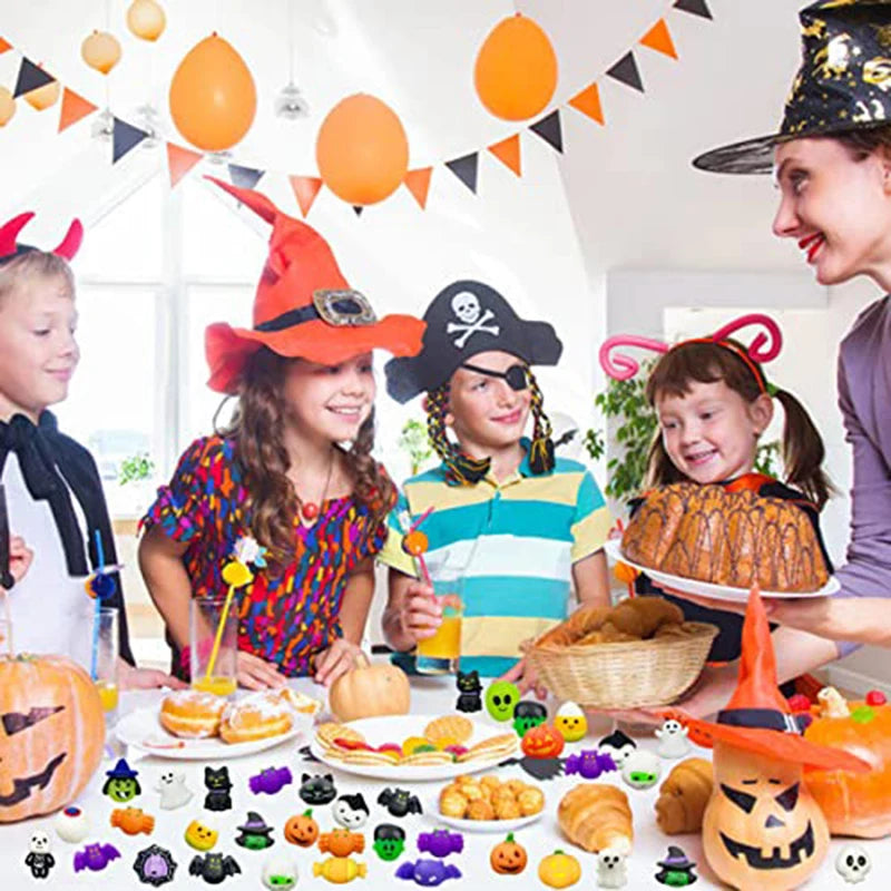 10/50 Uds. Squishies de Halloween Mochi juguetes sensoriales empuje suave alivio del estrés juguetes para apretar para niños regalos de Halloween bolsa de regalos relleno