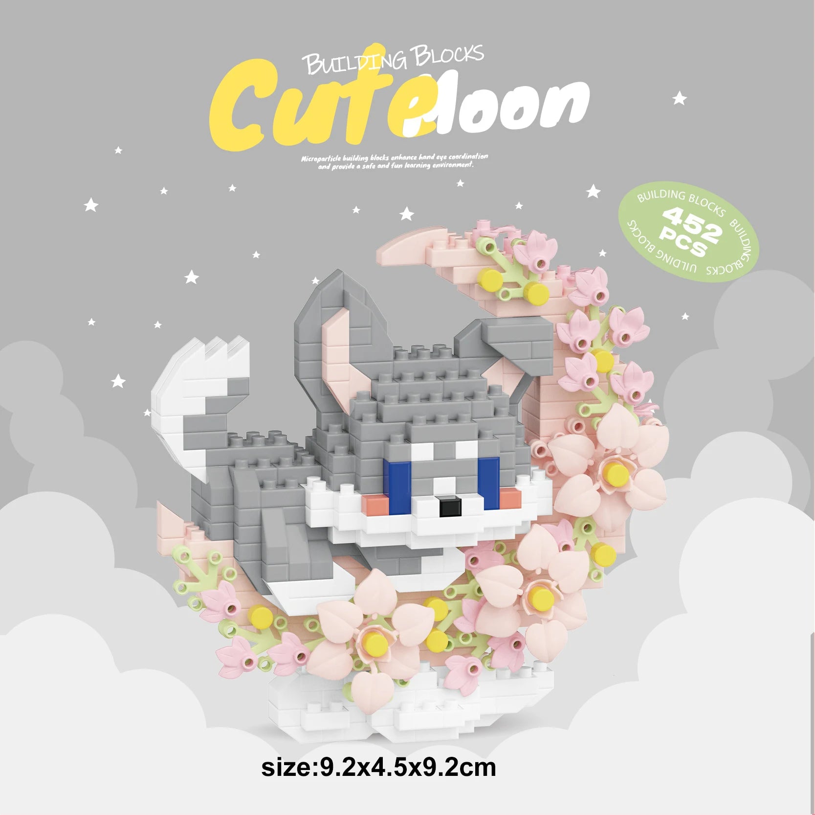 Mini perro gato panda mapache lindo mascota pequeño miniatura de bloques de construcción serie adornos juguete para niños regalos de cumpleaños de Navidad para niños