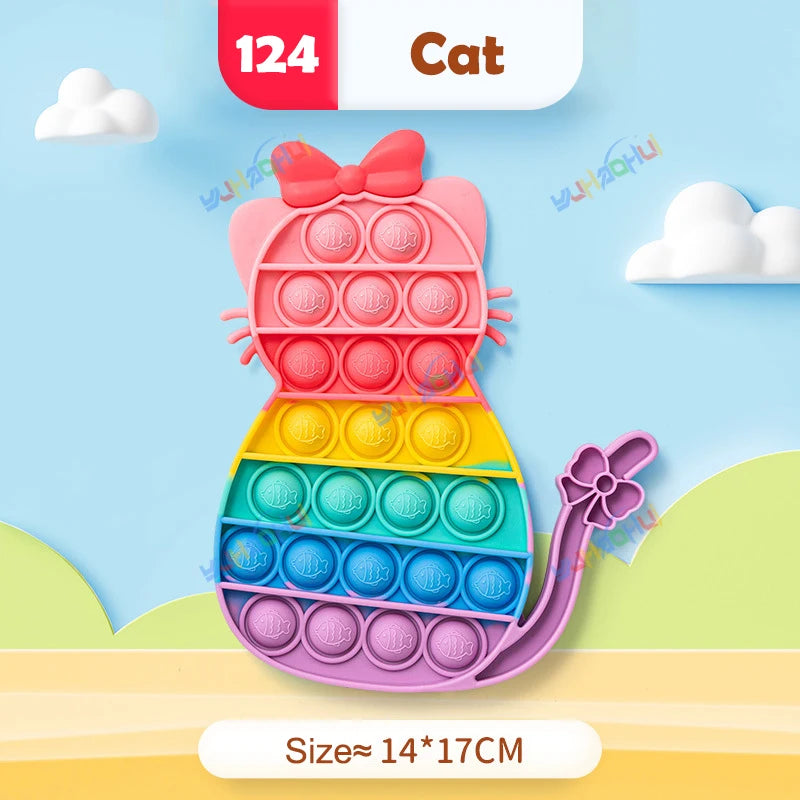 Arco Iris Pop Push Bubblle Fidget juguetes antiestrés para niños adultos juguetes sensoriales de necesidades especiales juguetes interactivos para niños