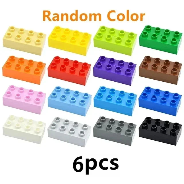 Placa base Duploes de gran tamaño, placas de montaje de ladrillos de 16x16 puntos, partículas grandes, figuras clásicas de animales, bloques de construcción, juguetes para niños