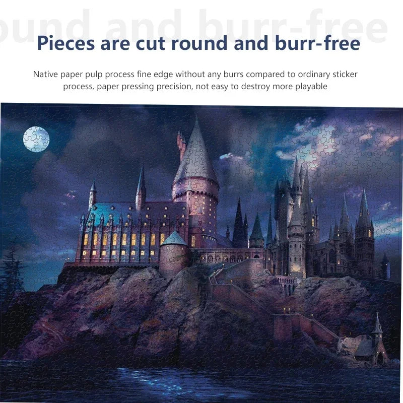 Rompecabezas de castillo mágico oscuro de 1000 piezas para adultos (7,5 "x 19,7") rompecabezas desafiante con zonas de letras, regalo navideño, decoración del hogar,