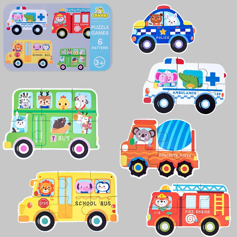 Rompecabezas de animales para niños pequeños de 1, 2, 3 años, niños y niñas, aprendizaje de animales, tarjeta de memoria, juego a juego, juguetes educativos para niños