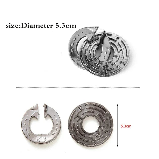 Rompecabezas de Metal IQ clásico para niños y adultos, rompecabezas mágico desconcertante, juego de rompecabezas con cordón, desbloqueo, juguete novedoso, 1 ud.