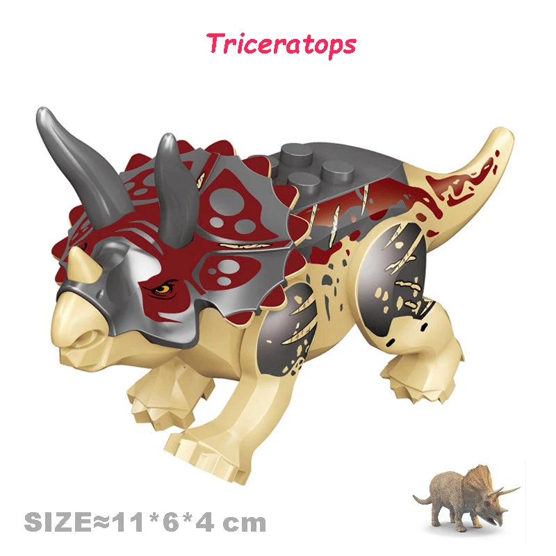 Velociraptor Triceratops Indominus t-rex modelo Jurassic World dinosaurios niños niño ensamblar bloques de construcción juguetes educativos
