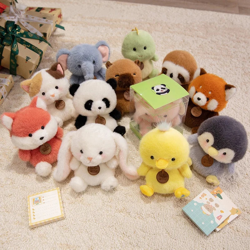 Bonitos animales sentados, Panda rojo, zorro, perezoso, gato, muñecos de peluche suaves, capibara de peluche, cerdo, juguetes para bebés, regalos para niños