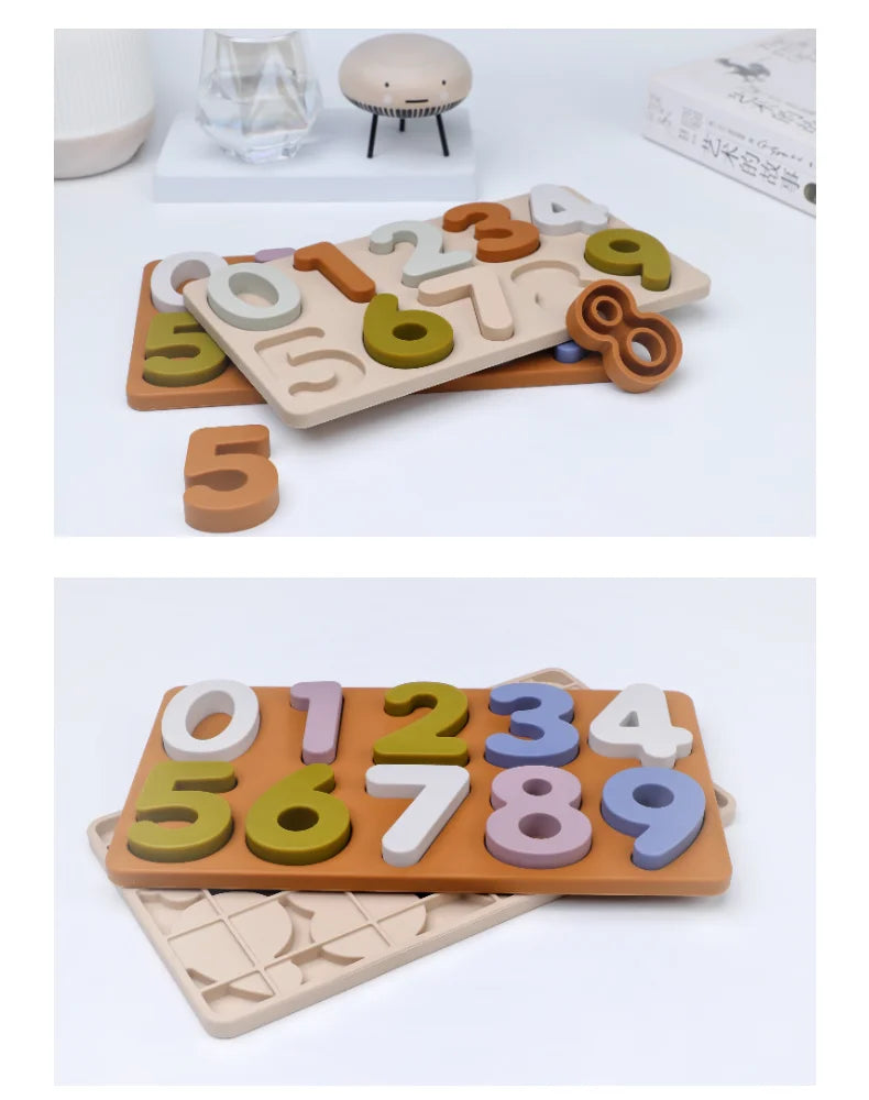 Rompecabezas Abc educativo de silicona, estuche superior y letras más inferiores para regalos, invitados de cumpleaños para niños, niñas, niños en edad preescolar