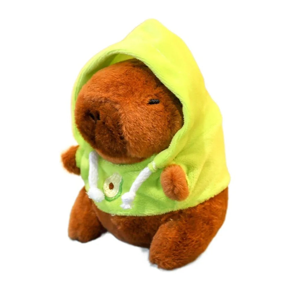 Lindo juguete de peluche de capibara de tamaño pequeño con alas Sudadera con capucha simulación muñeco de capibara juguete esponjoso regalos de cumpleaños