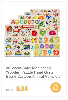 Rompecabezas 3D Montessori de 30 piezas económico, rompecabezas de madera con animales de dibujos animados, juego de mesa, juguetes educativos para niños, regalos