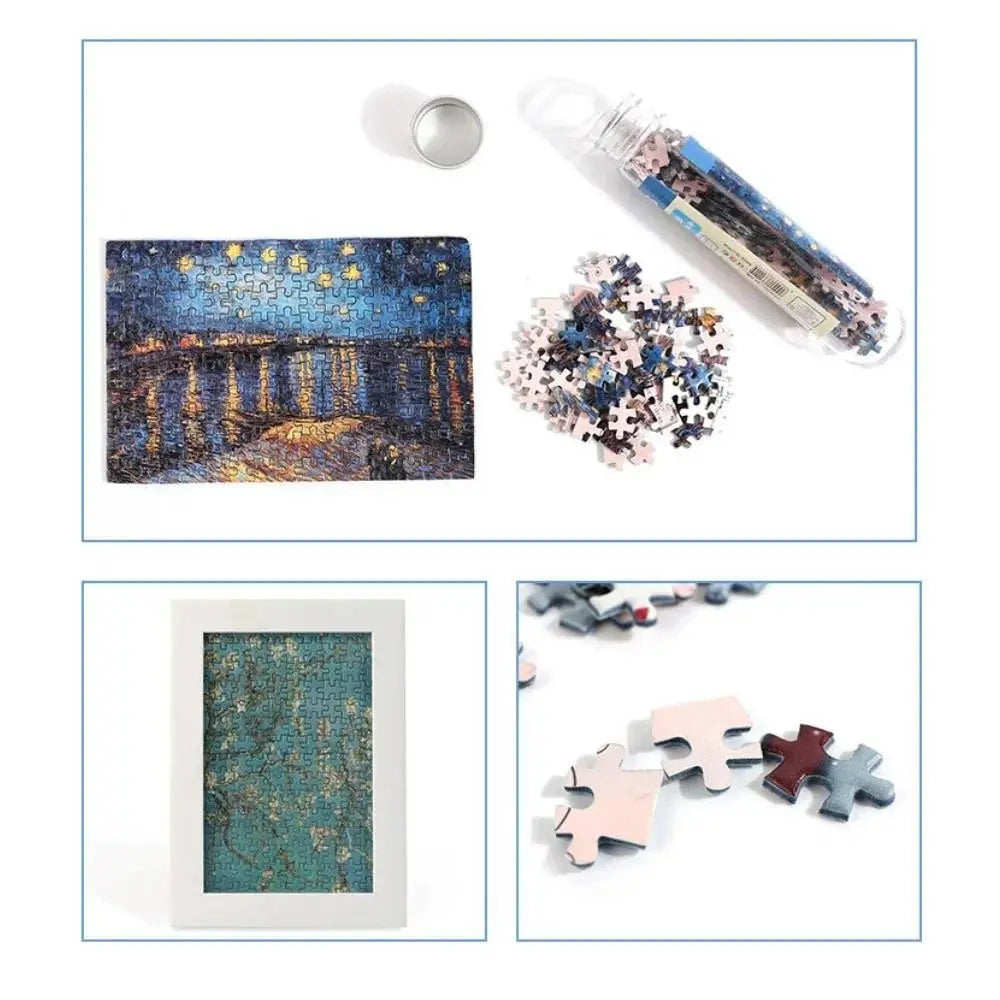 Rompecabezas de pintura al óleo para adultos y niños, Mini tubo de ensayo, regalos, juguetes educativos familiares, 150 piezas por juego