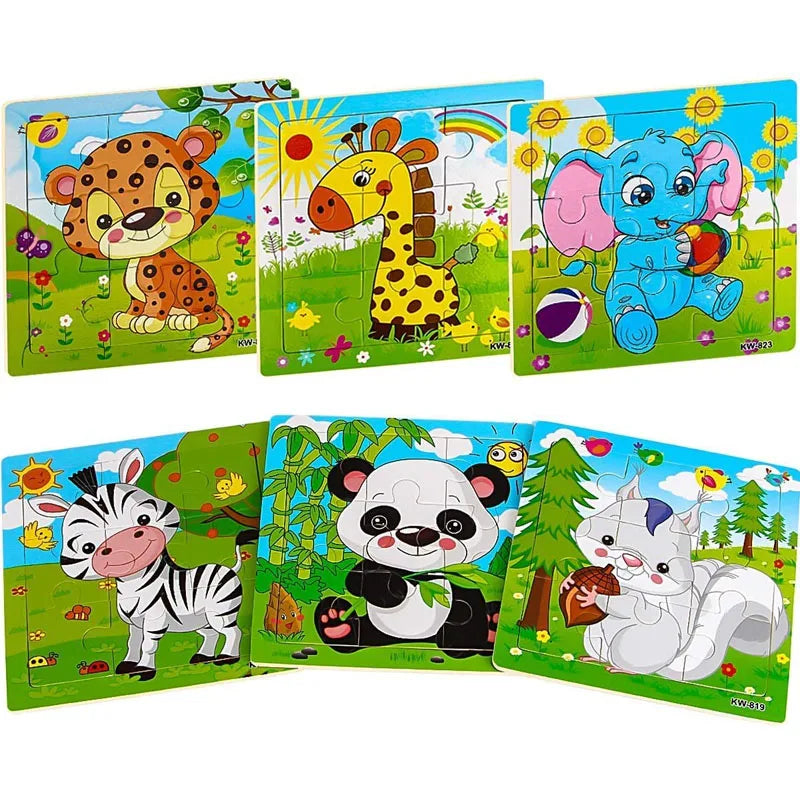 Rompecabezas de madera para niños de 2, 3, 4 y 5 años, juguetes para niños, juego de juguetes educativos para preescolar, rompecabezas de animales para niños y niñas, 9/16