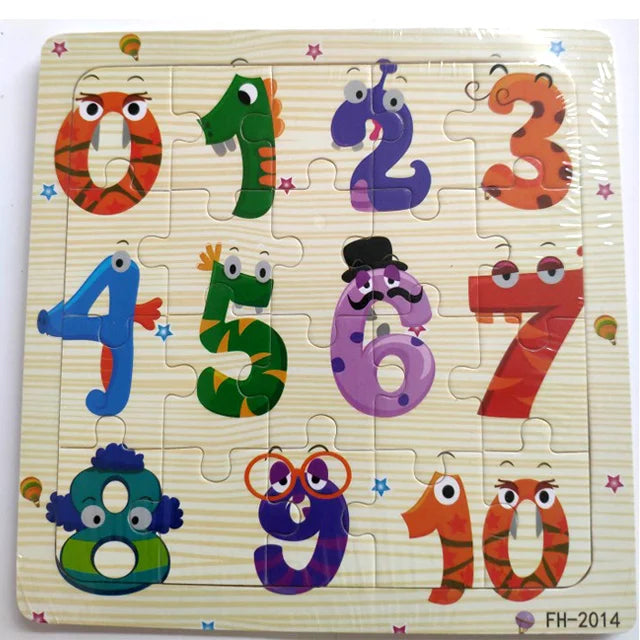 Nuevo Rompecabezas 3d de madera de 20 piezas, rompecabezas de vehículo de animales de dibujos animados, juguetes educativos Montessori para niños, bebés de 1, 2, 3 años