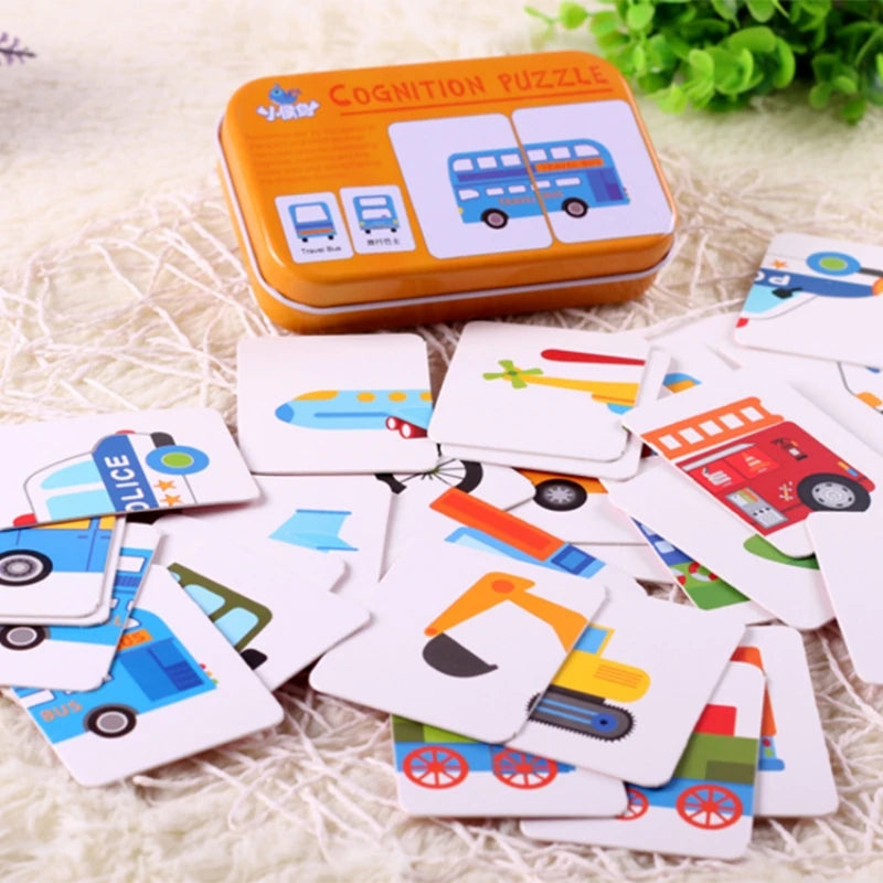 Rompecabezas para bebés, juguetes educativos Montessori, juegos de rompecabezas 3D de madera, caja de hierro, rompecabezas para niños, rompecabezas de madera para niños de 2 a 3 a 4 años