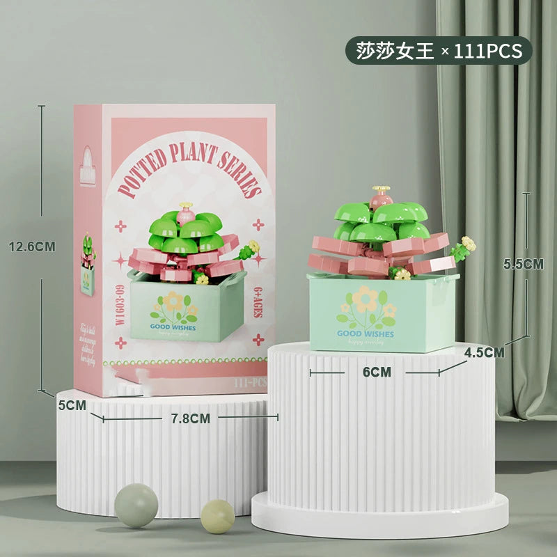 Ramo de flores Mini Diy juguetes de bloques de construcción para niños bloques para adultos Constructor Micro ladrillos conjunto de construcción regalo