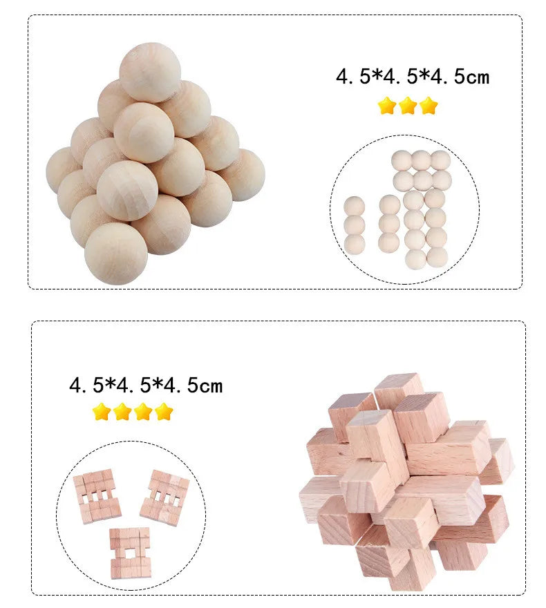 Rompecabezas 3D de juguete Lu Ban Kong Ming Lock, juego Social para adultos, rompecabezas que mejora la memoria, juguetes educativos para niños