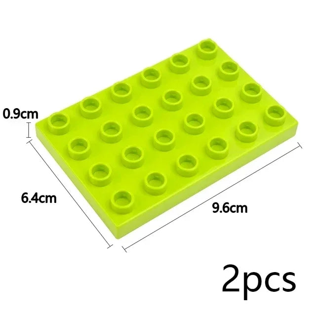 Placa base Duploes de gran tamaño, placas de montaje de ladrillos de 16x16 puntos, partículas grandes, figuras clásicas de animales, bloques de construcción, juguetes para niños