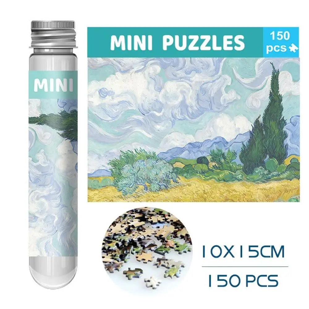 Rompecabezas de pintura al óleo para adultos y niños, Mini tubo de ensayo, regalos, juguetes educativos familiares, 150 piezas por juego