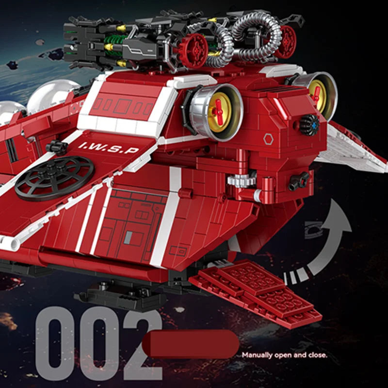MOC Galaxy Space Gunship Starship-fighters nave espacial Aifcraft Dropship modelo bloques de construcción ladrillos juguetes regalos