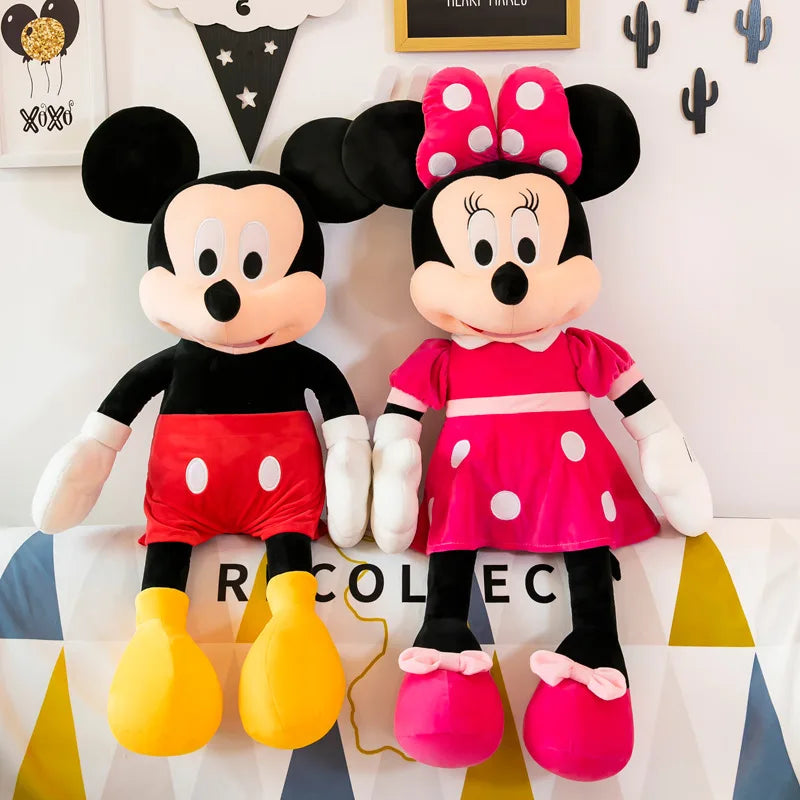 35cm Mickey Mouse juguetes de peluche Kawaii Anime Mickey Minnie relleno modelos de peluche decoración muñecas para niños regalo de cumpleaños