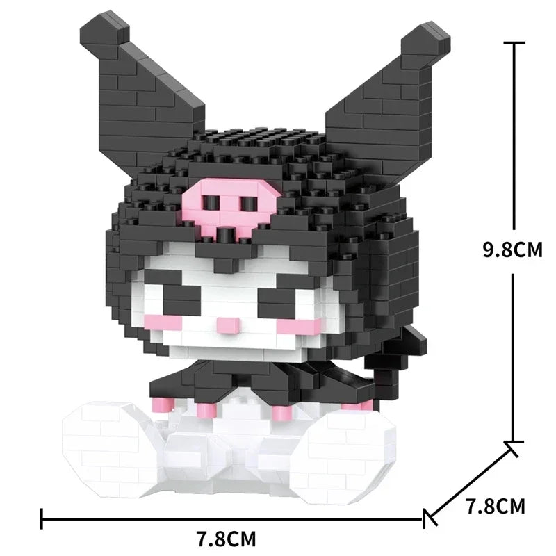 KEEPPLEY Sanrio Anime Hello Kitty My Melody Cinnamoroll pompurin Kuromi bloques de construcción para niñas, regalo de Navidad de vacaciones para niños