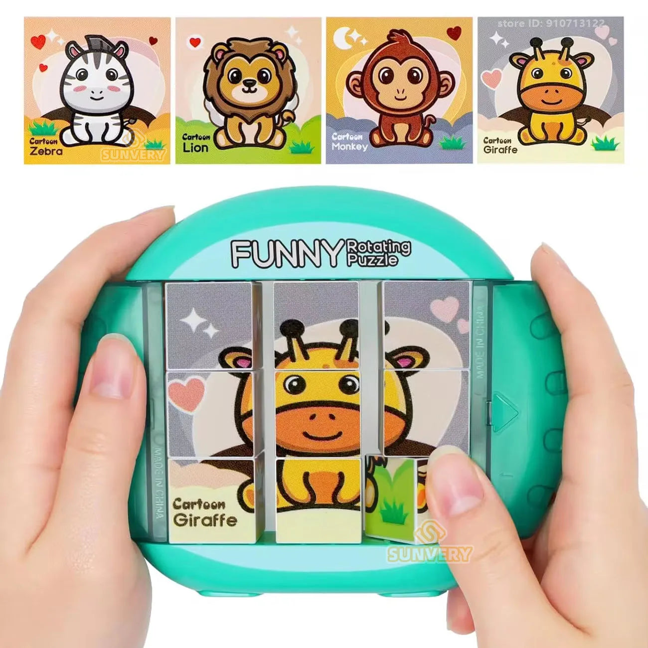 Rompecabezas giratorio 4 en 1 para niños Fidget Toys 3 4 5 6 7 8 años 4 rompecabezas en 1 habilidades motoras finas, regalo para niños y niñas mayores de 3 años