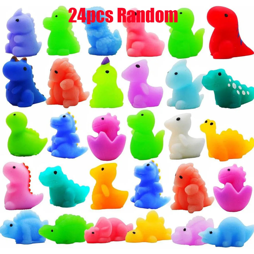 12/36 Uds Mochi juguetes blandos Kawaii recuerdos de fiesta Mini juguetes Fidget dinosaurio Animal alivio del estrés Squishies para el premio en el aula Gif