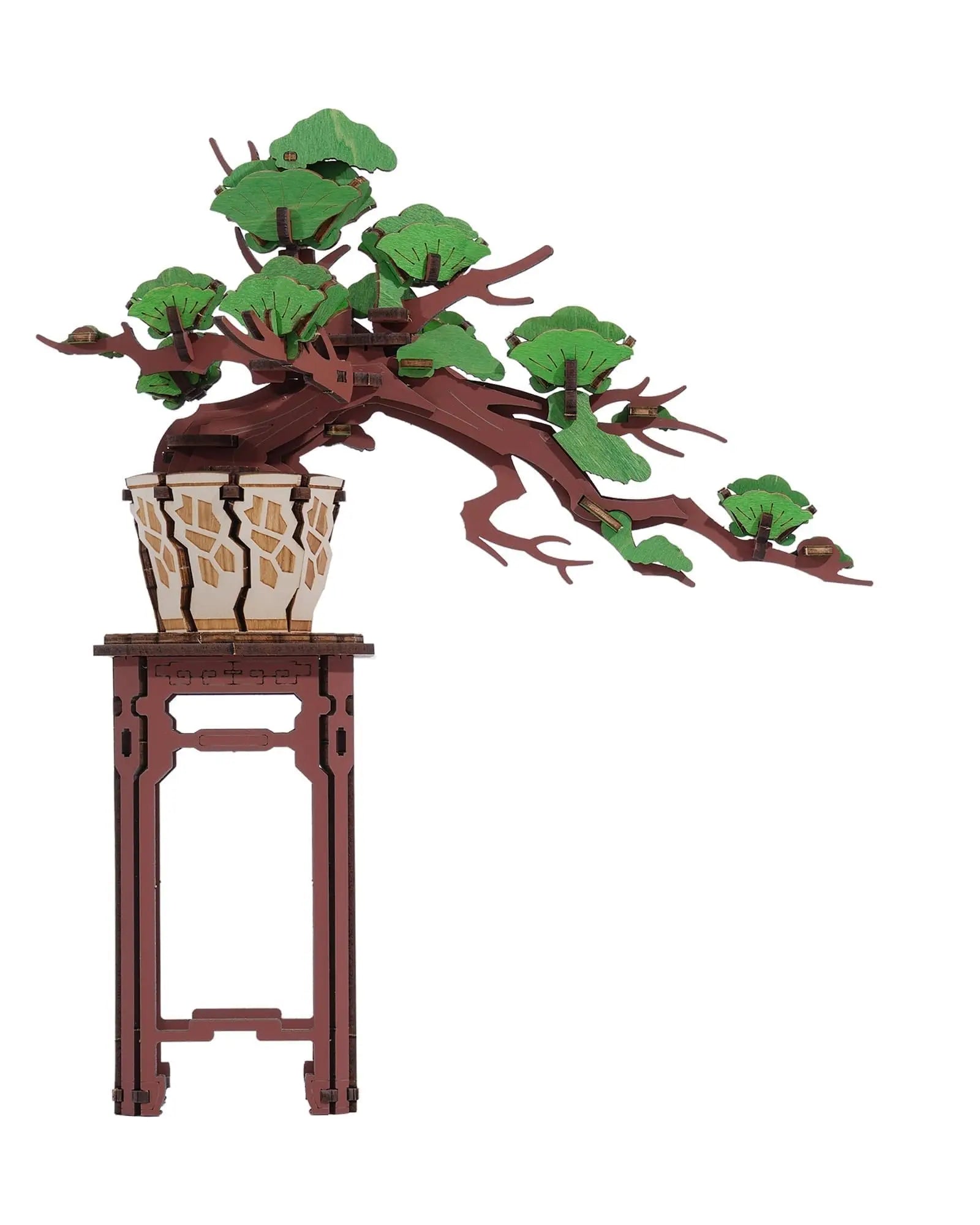 Robotime Rolife-rompecabezas de bonsái Sakura de madera 3D, fácil montaje, Kit de bonsái de pino verde, regalo de Navidad para decoración del hogar familiar