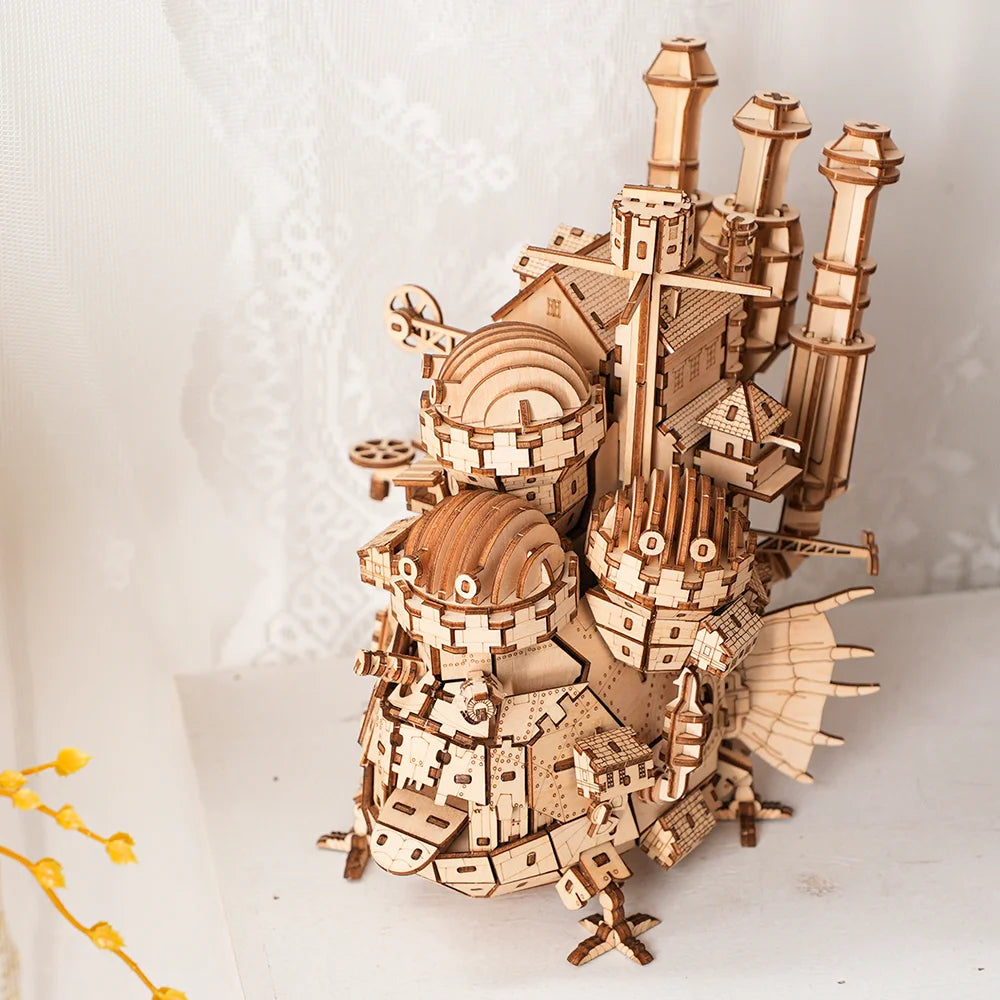 "Puzzle de madera 3D con tema de castillo creativo, Kit de modelo de madera, juguete artesanal, decoración del hogar, el mejor regalo desafiante para niños y adultos"