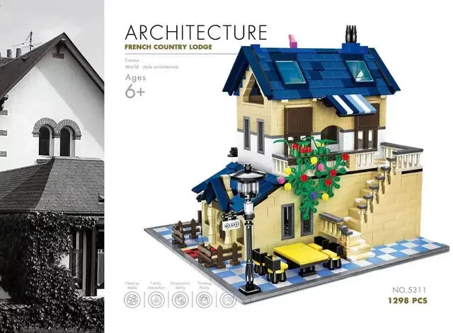 MOC arquitectura de fama mundial Edificio casa de ópera bloques de construcción Villa Savoye puente torre juguete niños cumpleaños regalo de Navidad