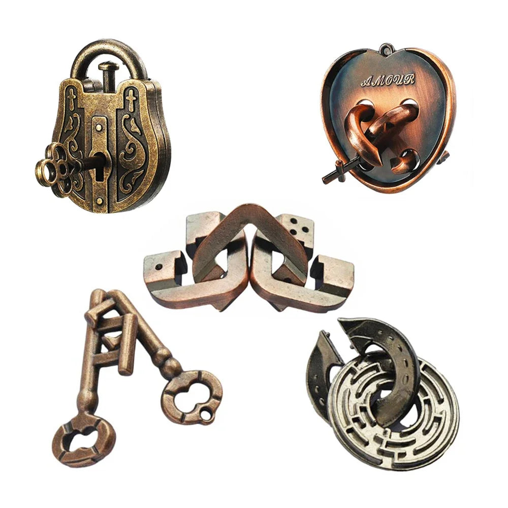 Rompecabezas de Metal IQ clásico para niños y adultos, rompecabezas mágico desconcertante, juego de rompecabezas con cordón, desbloqueo, juguete novedoso, 1 ud.