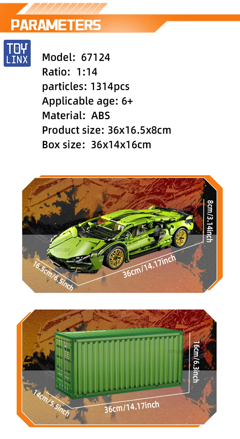 ToylinX bloques de construcción técnicos carreras deporte coche vehículo de velocidad modelo ciudad mecánica Super ladrillos rompecabezas juguetes regalo para adultos