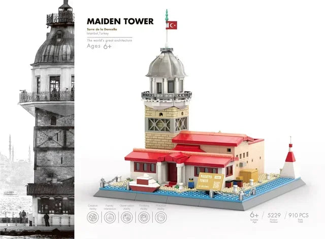 MOC arquitectura de fama mundial Edificio casa de ópera bloques de construcción Villa Savoye puente torre juguete niños cumpleaños regalo de Navidad