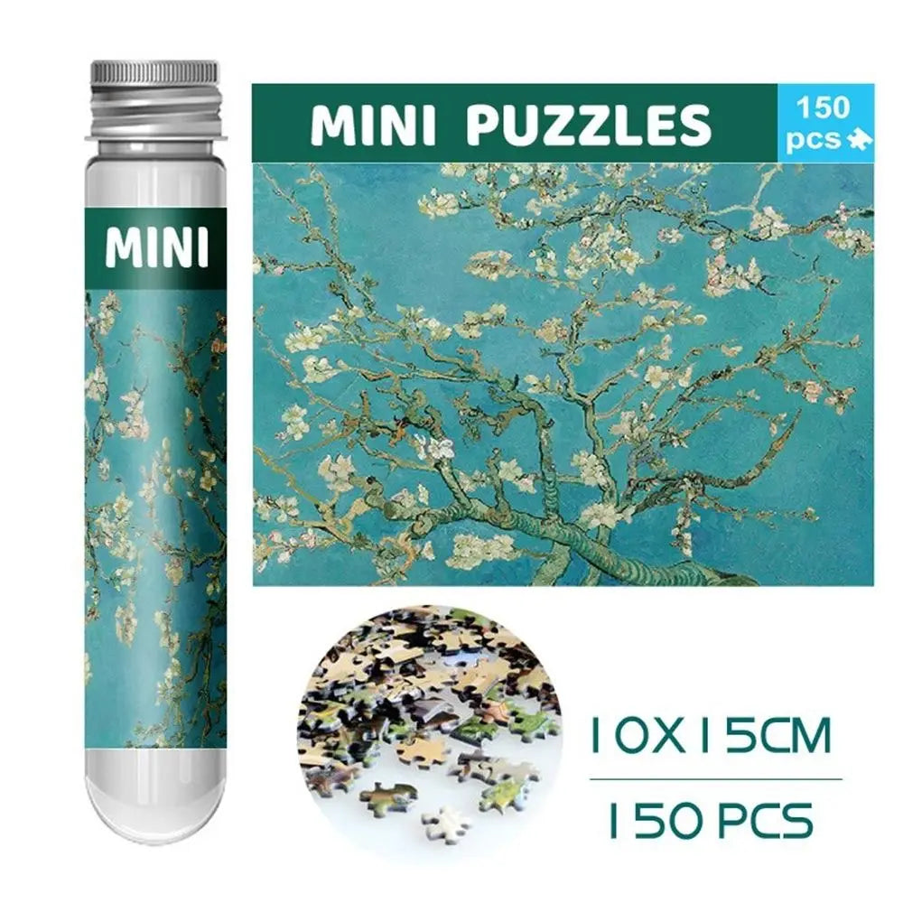Rompecabezas de pintura al óleo para adultos y niños, Mini tubo de ensayo, regalos, juguetes educativos familiares, 150 piezas por juego