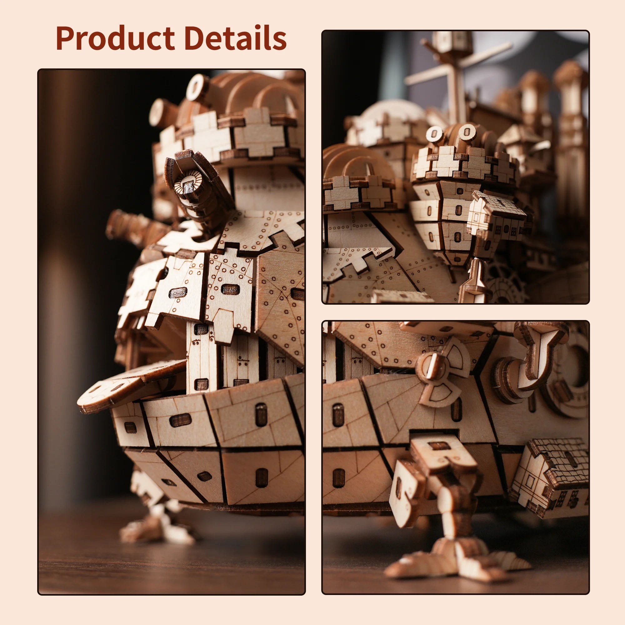 "Puzzle de madera 3D con tema de castillo creativo, Kit de modelo de madera, juguete artesanal, decoración del hogar, el mejor regalo desafiante para niños y adultos"