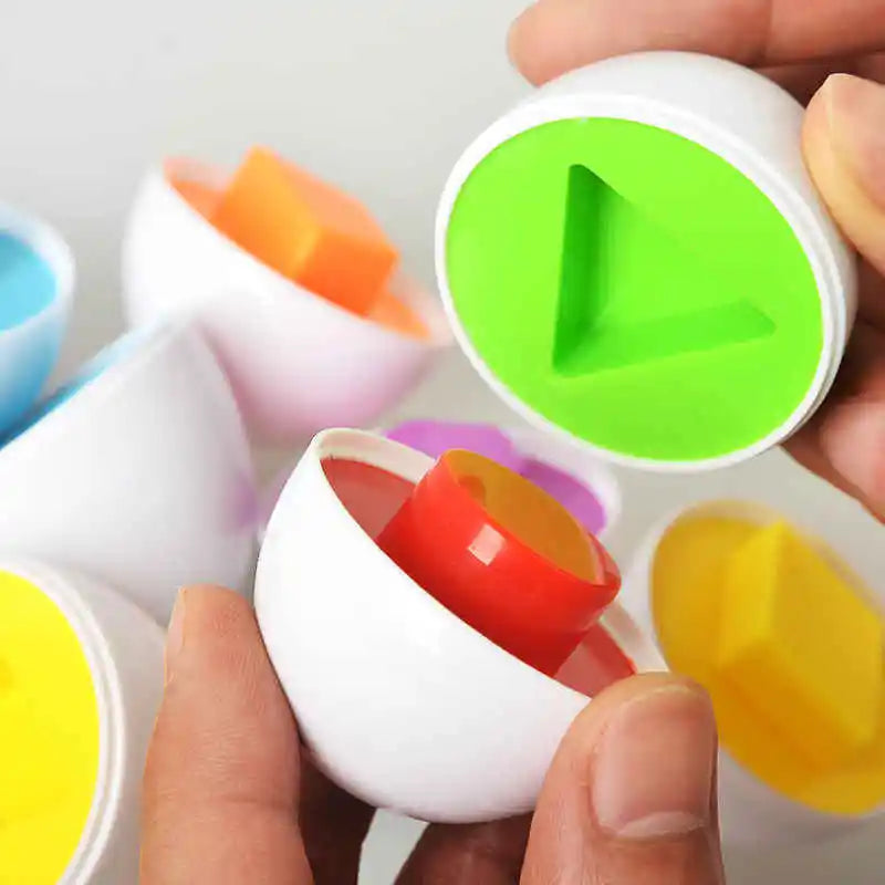 Juguete de huevos inteligentes Montessori para bebés, juegos de rompecabezas a juego, clasificador de formas, juguetes educativos de aprendizaje para niños de 2 a 3 años, regalo de Pascua