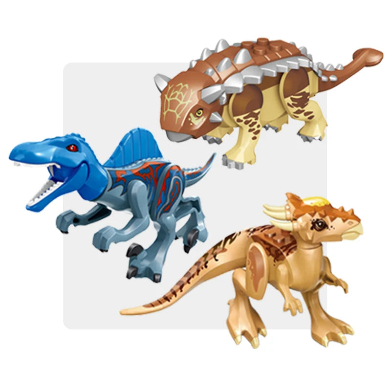 Velociraptor Triceratops Indominus t-rex modelo Jurassic World dinosaurios niños niño ensamblar bloques de construcción juguetes educativos