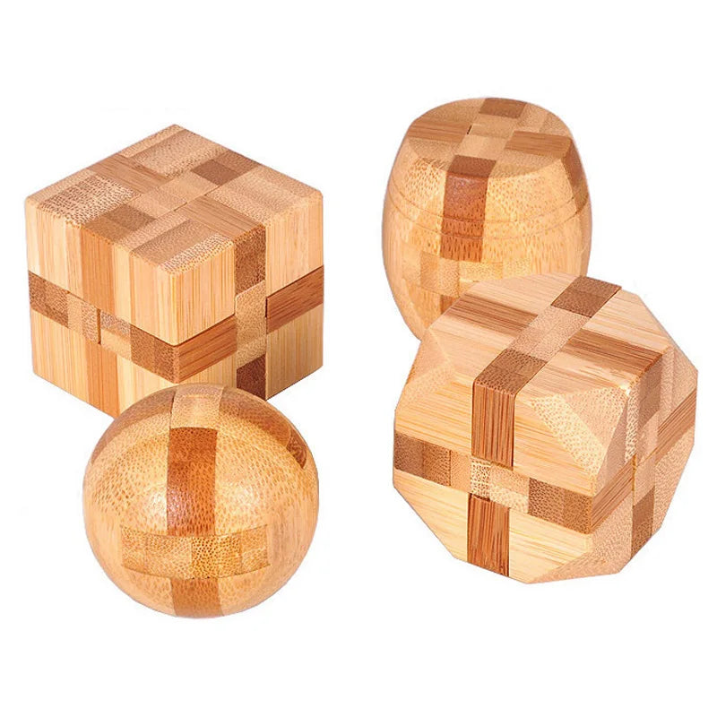 Kong Ming Lock de madera Lu Ban Lock IQ rompecabezas juguete educativo para niños Montessori rompecabezas 3D juego desbloquear juguetes para adultos